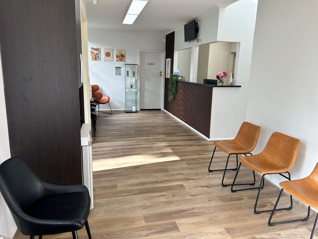Waiting room showing seating and space